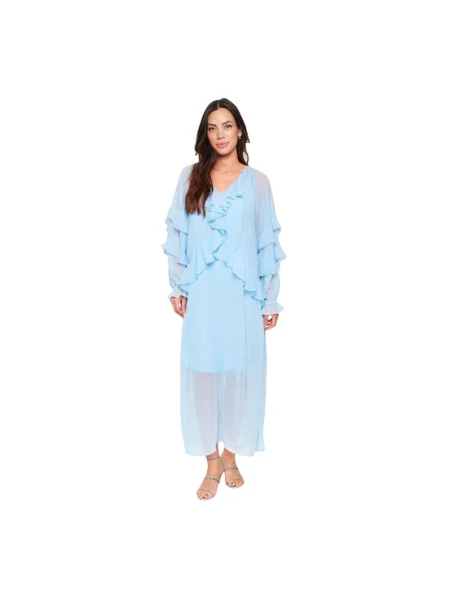 Sukienka Saint Tropez z falbankami niebieska