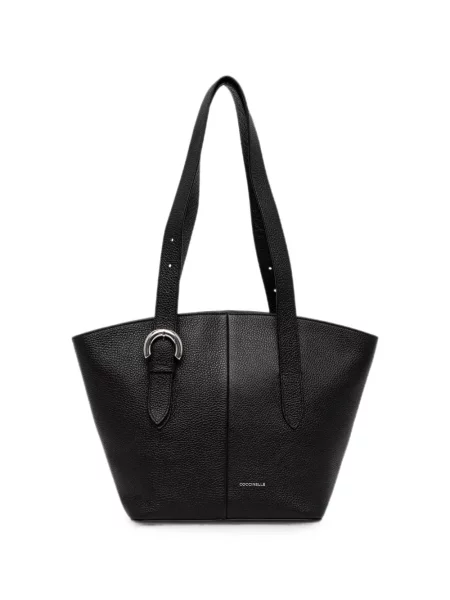 Geantă shopper Coccinelle cu cataramă negru