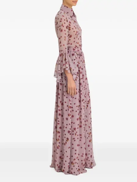 Fusta maxi Markarian cu model floral cu imagine roz