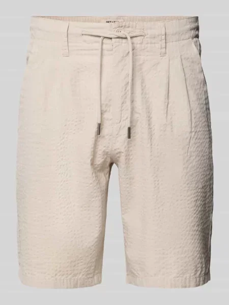 Szorty o kroju regular fit z fakturowanym wzorem model ‘LEO LIFE’ Only & Sons beżowe