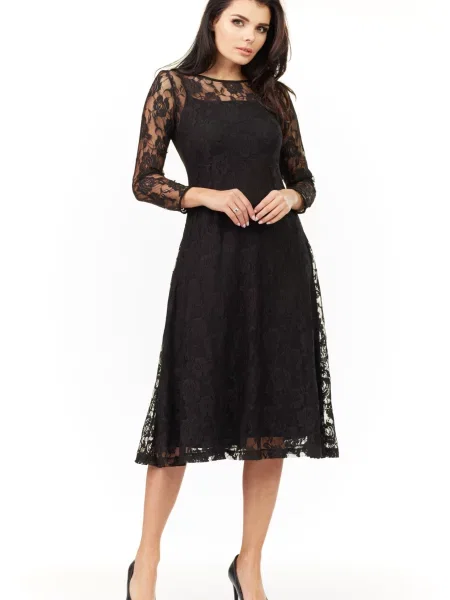 Midi obleka Awama črna