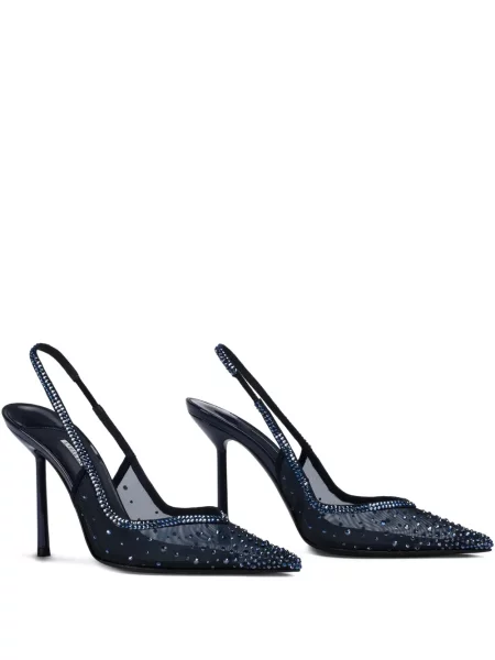 Pantofi cu toc Le Silla slingback de cristal albastru