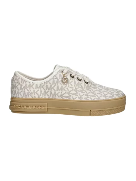 Sneakersy Michael Kors sznurowane skórzane beżowe