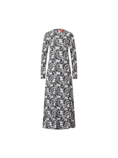 Maksi wielobarwność sukienka maxi La Doublej w abstrakcyjne wzory