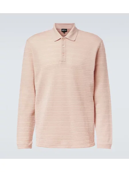 Volneni pulover Giorgio Armani s črtami bež