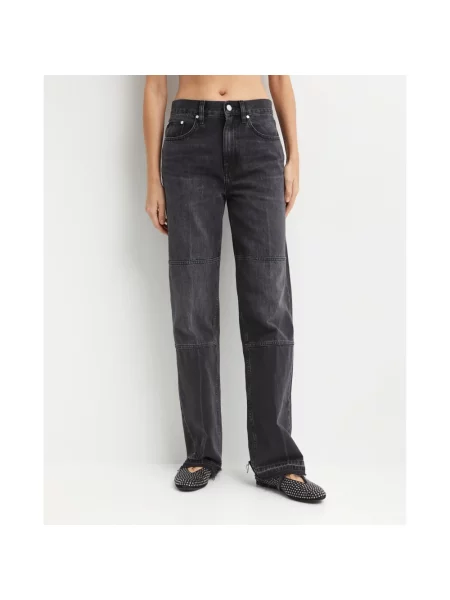 Jeansy straight leg Helmut Lang czarne