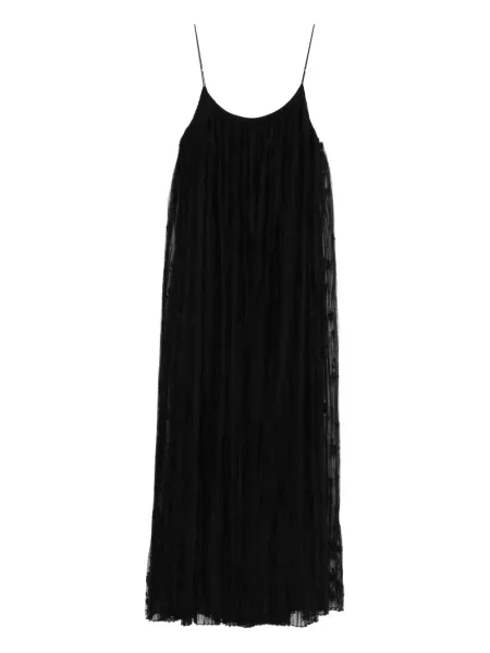 Rochie midi Toteme cu model floral din tul până la genunchi negru
