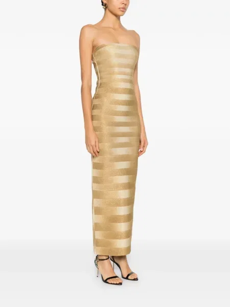 Rochie maxi Hervé Léger de costum auriu