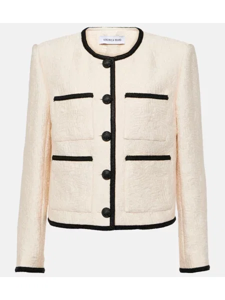 Geacă Veronica Beard din jacard alb