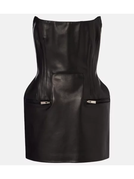 Sutien Magda Butrym din piele negru
