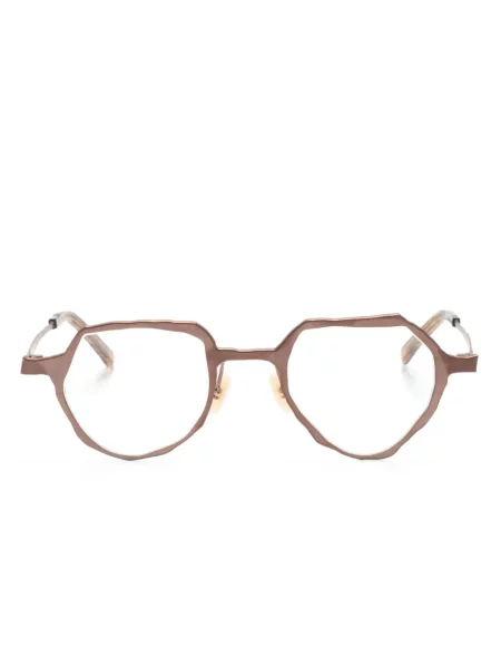 Ochelari de soare Masahiromaruyama cu imprimeu geometric maro
