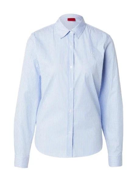 HUGO Bluza The Essential svetlo modra bela