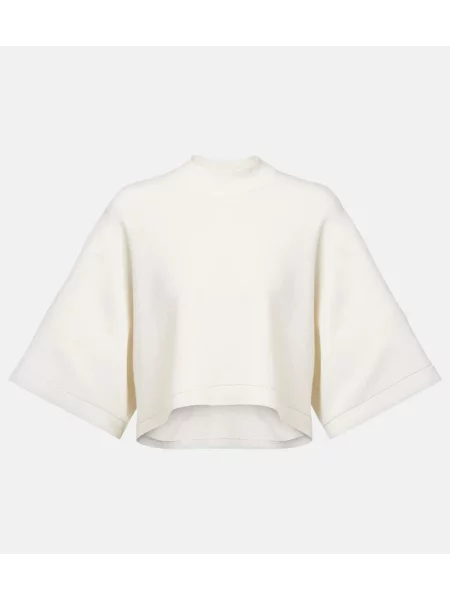 Cropp tricou Alaïa de lână alb