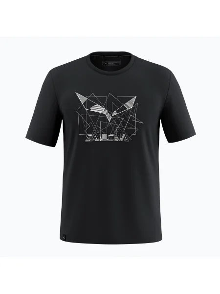 Tricou Salewa cu imprimeu geometric negru