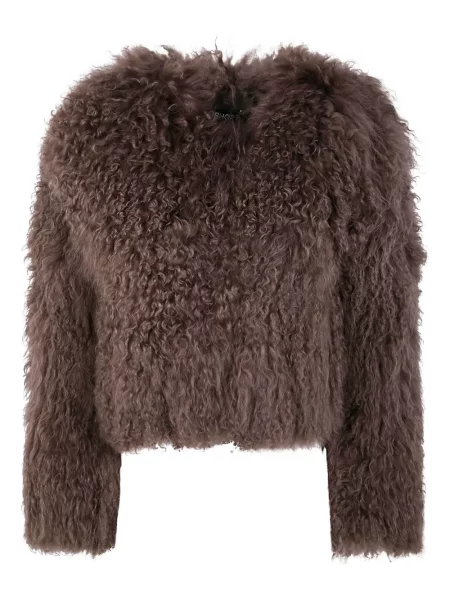 Kurtka z futerkiem Drhope z futerkiem brązowa