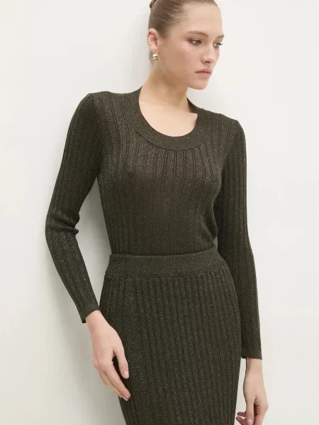 Пуловер Answear Lab дамски от лека материя зелено
