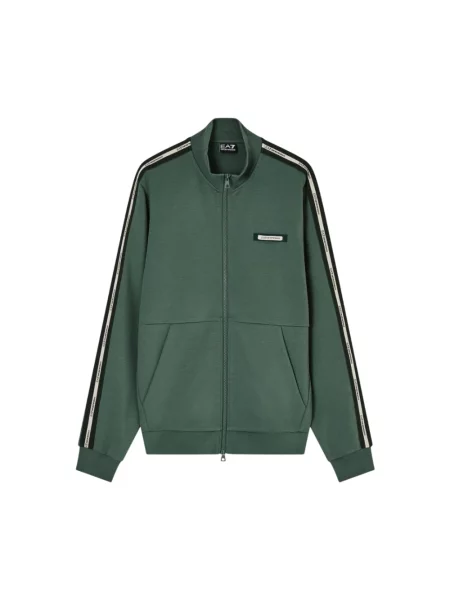 Bluza rozpinana ze stójką i dwustronnym zamkiem błyskawicznym Ea7 Emporio Armani zielona