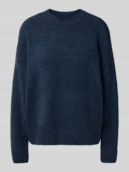 Sweter o kroju relaxed fit z domieszką wełny model BOOM' Vero Moda granatowy