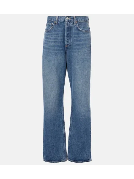 Blugi Agolde cu talie înaltă albastru