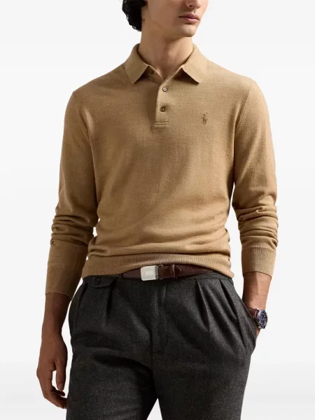 Ριγέ polo Polo Ralph Lauren με κουκούλα με αυτόγραφο λευκό