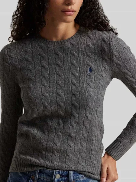 Sweter w kroju regular fit z mieszanki wełny i kaszmiru JULIANNA' Polo Ralph Lauren szary