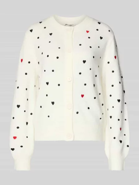 Kurtka z dzianiny o kroju regular fit z haftami Tom Tailor Denim biała