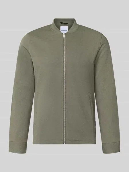 Kurtka o kroju slim fit ze stójką i zamkiem błyskawicznym Lindbergh oliwkowa