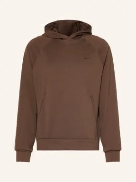 Nike Mikina S Kapucí Primary Nanoknit hnědá
