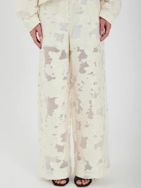 NORR Pantaloni Burna fildeş