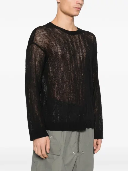 Pulover Ann Demeulemeester cu decolteu rotund negru