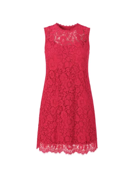 Rochie mini Dolce & Gabbana fără mâneci cu model floral din dantelă roz