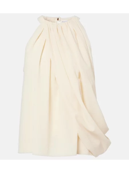 Top Jw Anderson de lână drapat alb