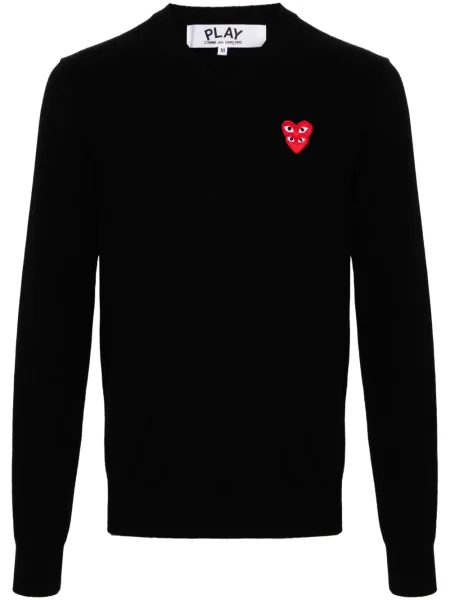 Pulover Comme Des Garcons Play de lână cu motiv cu inimi negru