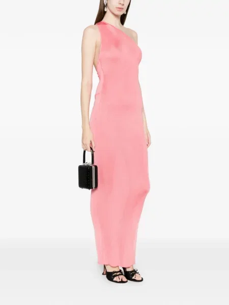 Maxi rochie maxi Self-portrait cu un umăr gol de costum roz
