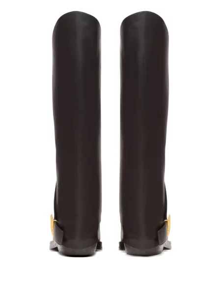 Botine Balmain din piele fără toc negru