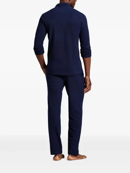 Kratak samt polo majica Polo Ralph Lauren s vezom crna