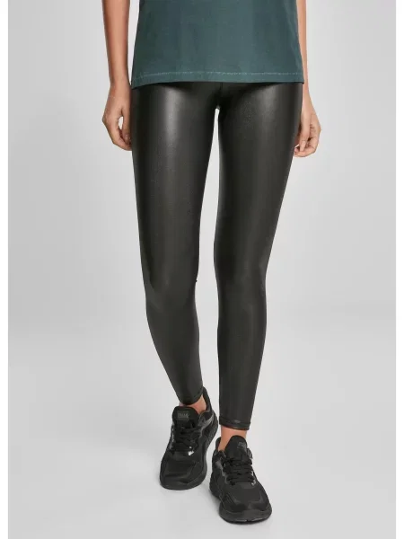 Leggings Urban Classics din piele negru