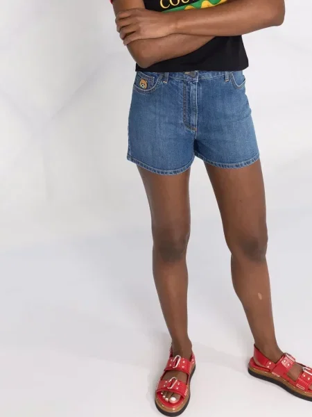 Szorty jeansowe Moschino teddy niebieskie