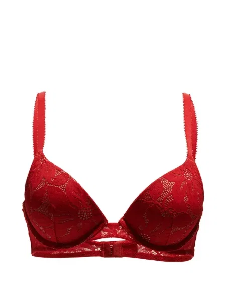 Sutien Wolford cu model floral din dantelă roșu
