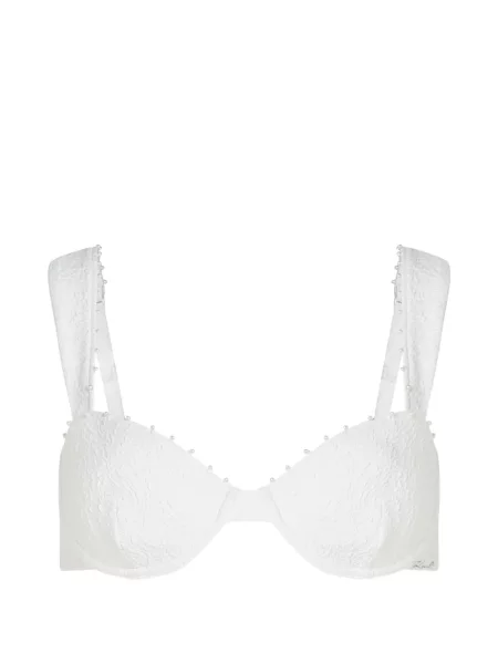 Top Karl Lagerfeld cu perle alb