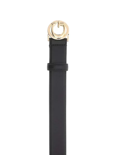 Kožený pásek Guess s autogramem černý