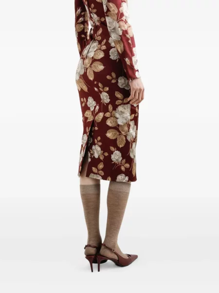 Κοστούμι μίντι φόρεμα Dolce & Gabbana με σχέδιο με μήκος μέχρι το γόνατο ροζ