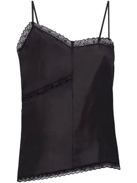 Top Mm6 Maison Margiela de mătase negru