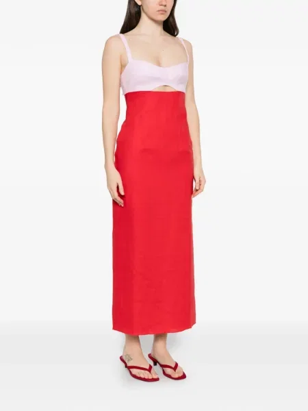 Rochie midi Cala De La Cruz roșu