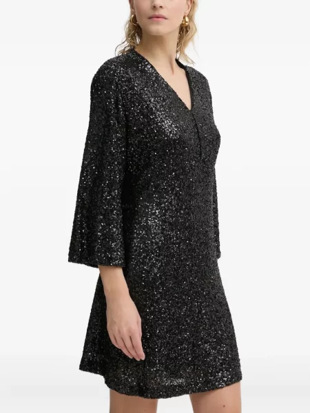 Rochie mini Bruuns Bazaar cu mâneci trei sferturi de costum negru