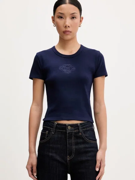 HUGO crop top γυναικείο με μπλε