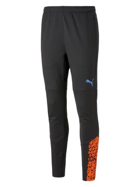 PUMA Športne hlače svetlo modra / oranžna črna