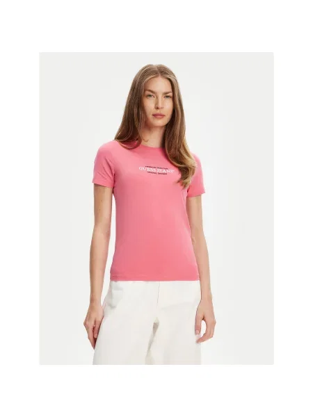 Guess Jeans T-Shirt Slim Fit ροζ