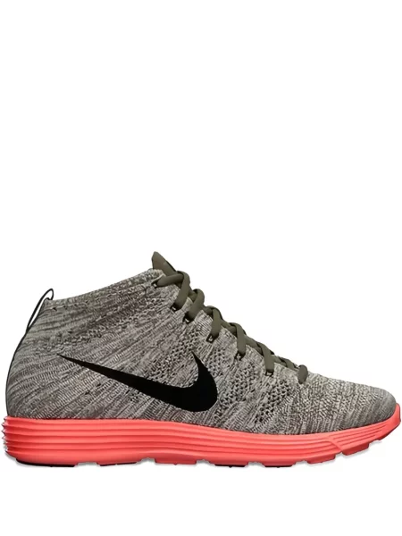 Sneakerși Nike Flyknit cu șireturi din dantelă gri