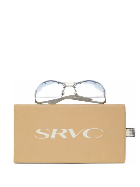 Ochelari de soare Srvc Studio cu imprimeu geometric albastru